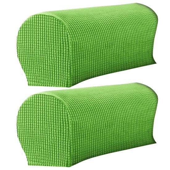 SSH 2Pcs Sofa Arm Protector Anti-Slip High Elastic Polyester Soft to Touch Armrest Slipcover Household Supplies green