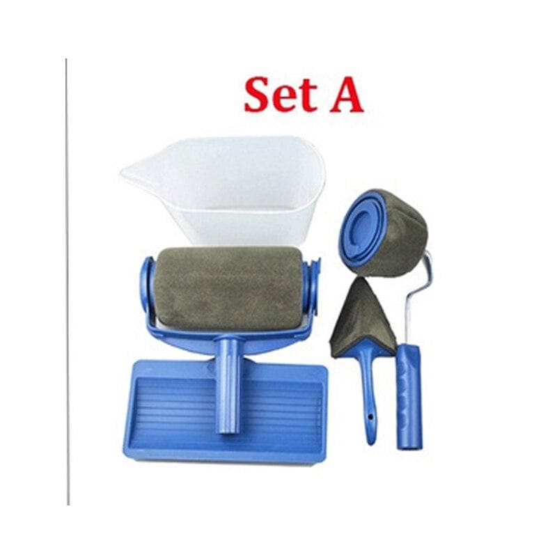 Multifunctional Wall Decorative Paint Roller Corner Brush Handle Tool DIY Household Easy to Operate Painting Brushes Kit Set A