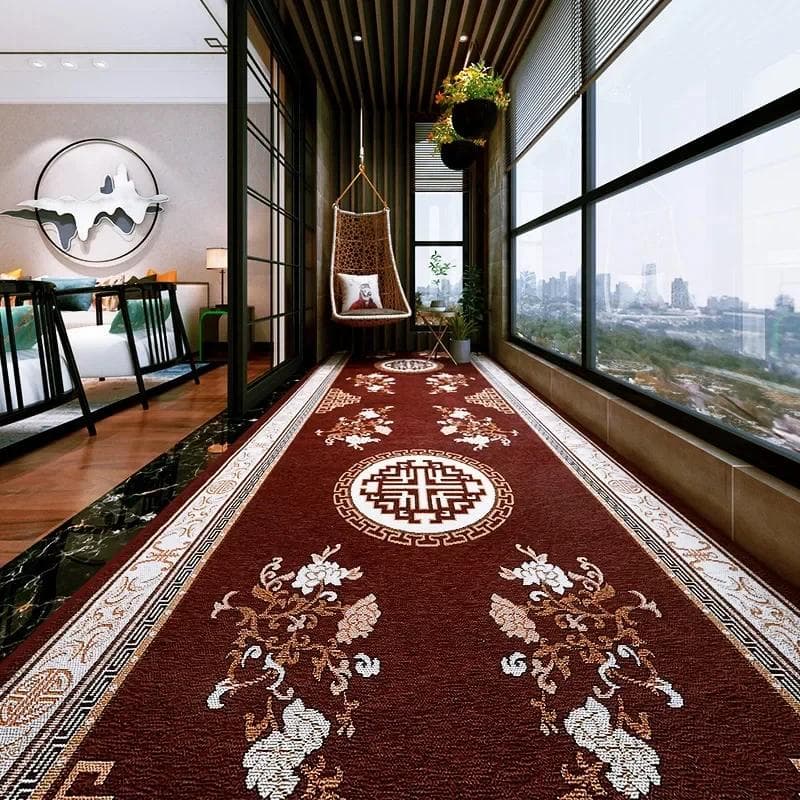 Custom Made Long Hallway Carpets European Stairs Corridor Carpet Wedding Hotel Carpet Area Rugs Runners Flower Non-slip Floor 50x200cm