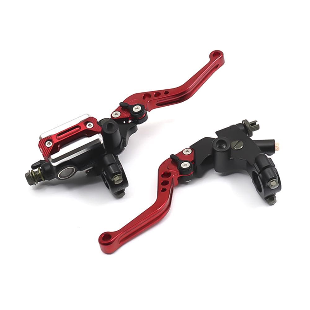 Universal Motorcycle Brake Clutch Pump Lever Hydraulic Master Cylinder red