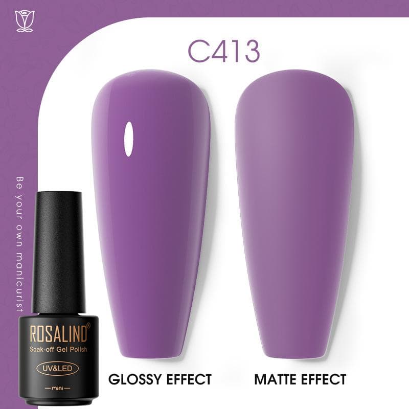 ROSALIND Nail Gel Polish Semi Permanent Varnish Hybrid UV Gel Polish Soak Off Nail Art Gel Top Base Coat Matt Top For Manicure Nail Art RA-C413