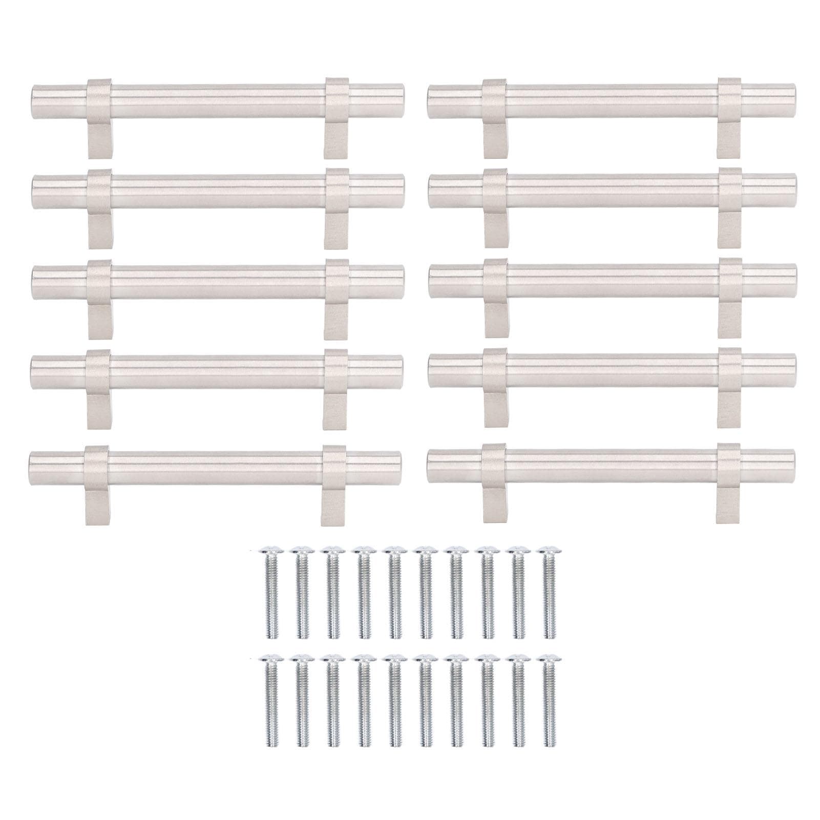 10Pcs Steel Cabinet Pulls 201 Stainless Steel Hollow Modern Design Durable High Hardness Widely