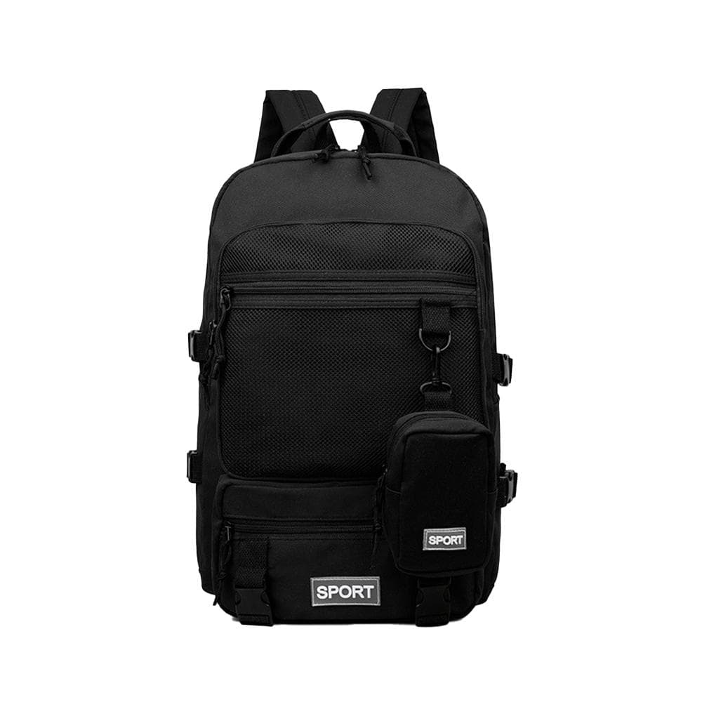 Portable Backpack Camping Travel Bag Large-Capacity Daypack with a Coin Purse for Men Women Camping black