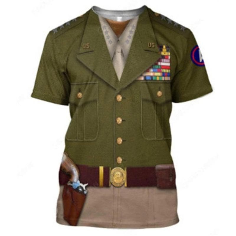 Summer Men's T-shirts 3d Police Uniform Print O-neck Short Sleeve Fashion Cosplay Clothing Oversized Streetwear Tops Tee Shirts 2XL