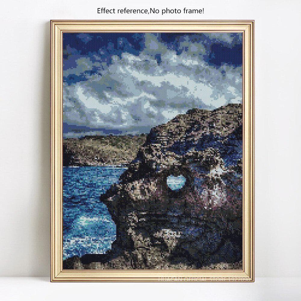 Diamond Embroidery Seaside Cloud Landscape Diamond Painting DIY Full Round Cross Stitch 20X30CM