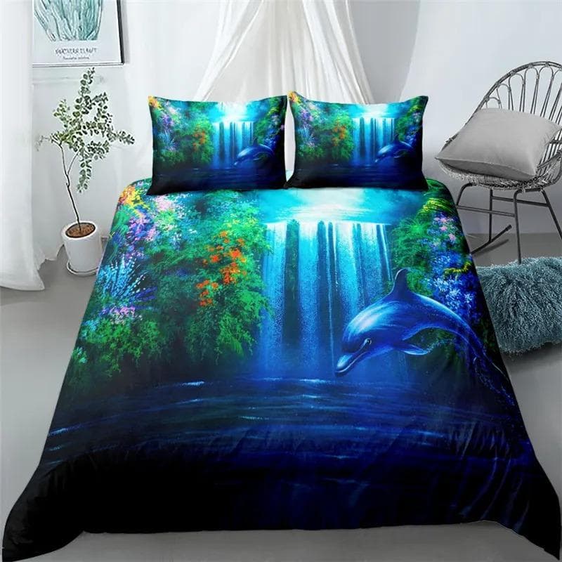 Sunset Gaming Dolphins 3d Bedding Set Single Twin Double Queen King Cal King Size Bed Linen Set 70x133cm 2pcs
