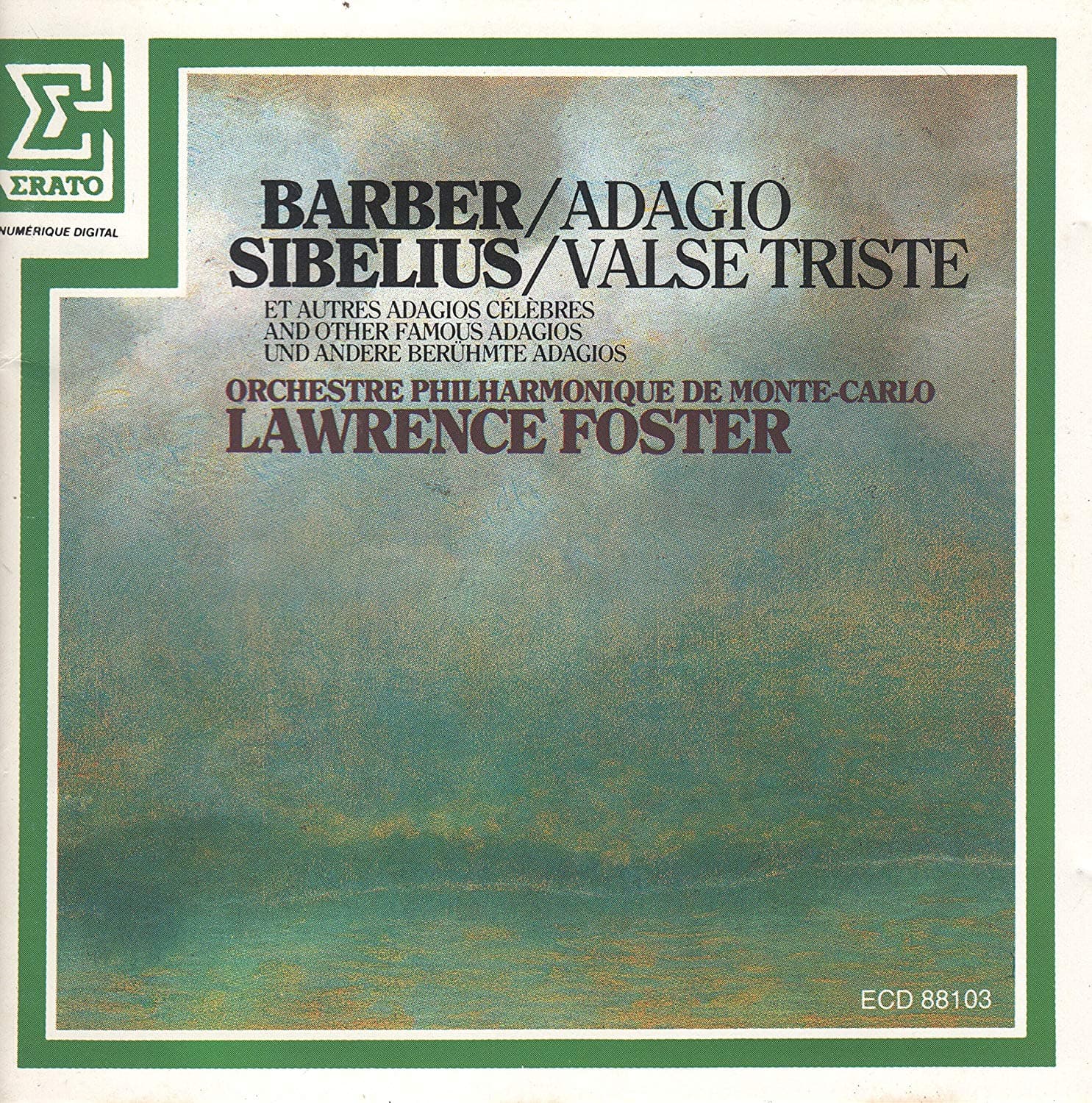 CD FOSTERMCP - BarberAdagio For Strings ECD88103 Erato US Classical Used
