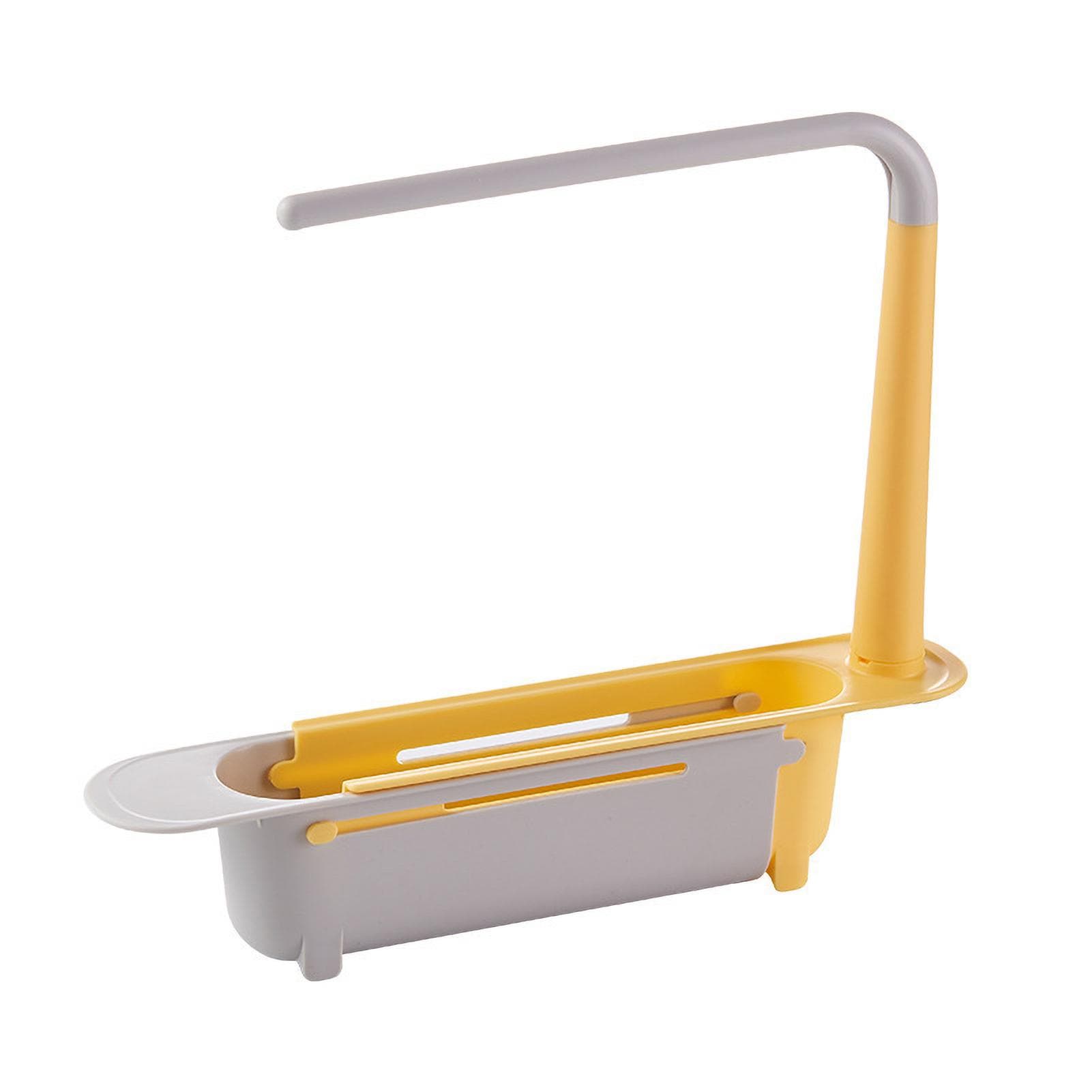 Kitchen Sink Rack Color Block Retractable Easy to Clean Multipurpose Storage Rack for KitchenBlue yellow