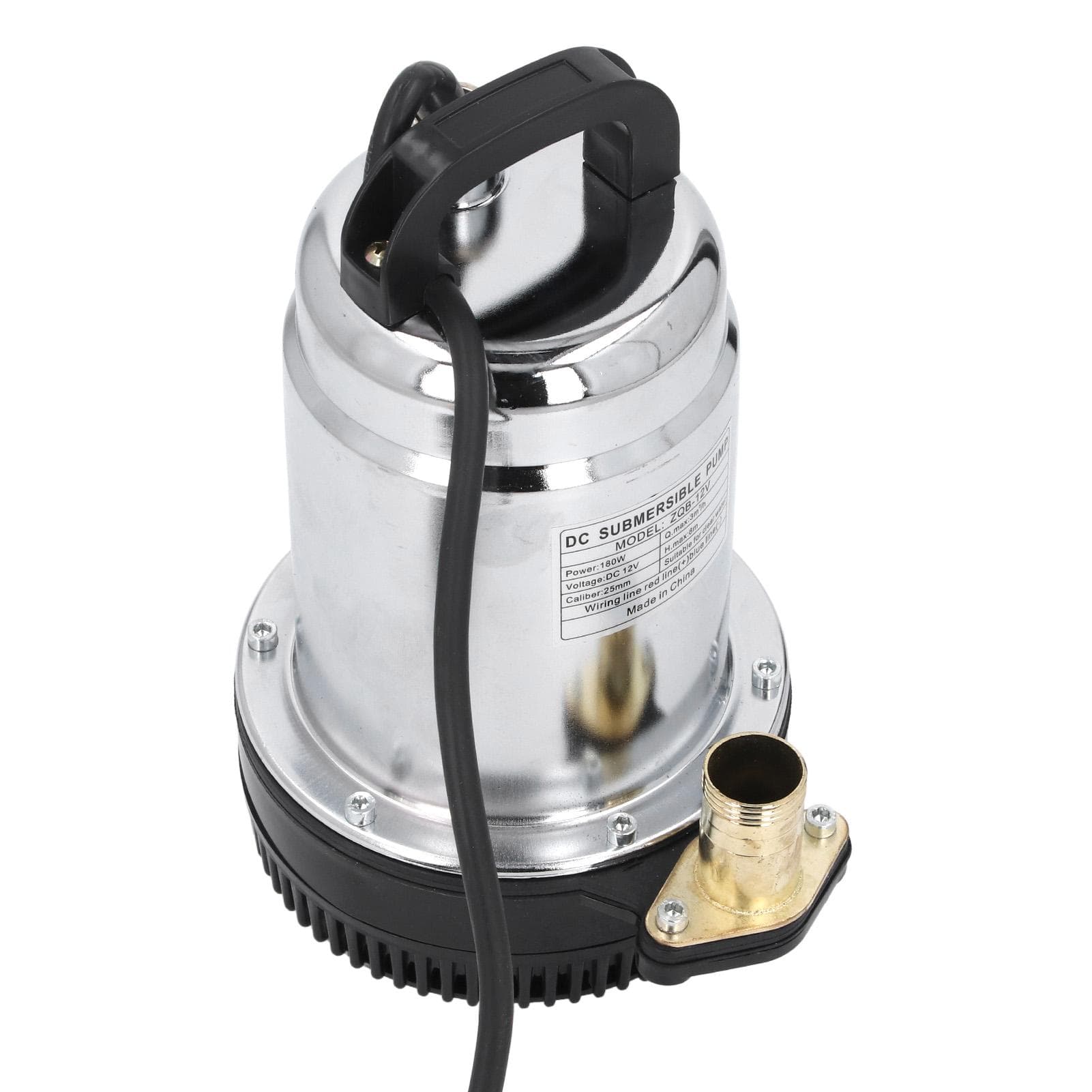 DC Submersible Pump DC12V 180W 3m3h Stainless Steel 8m Lift Submersible Well Booster Pump