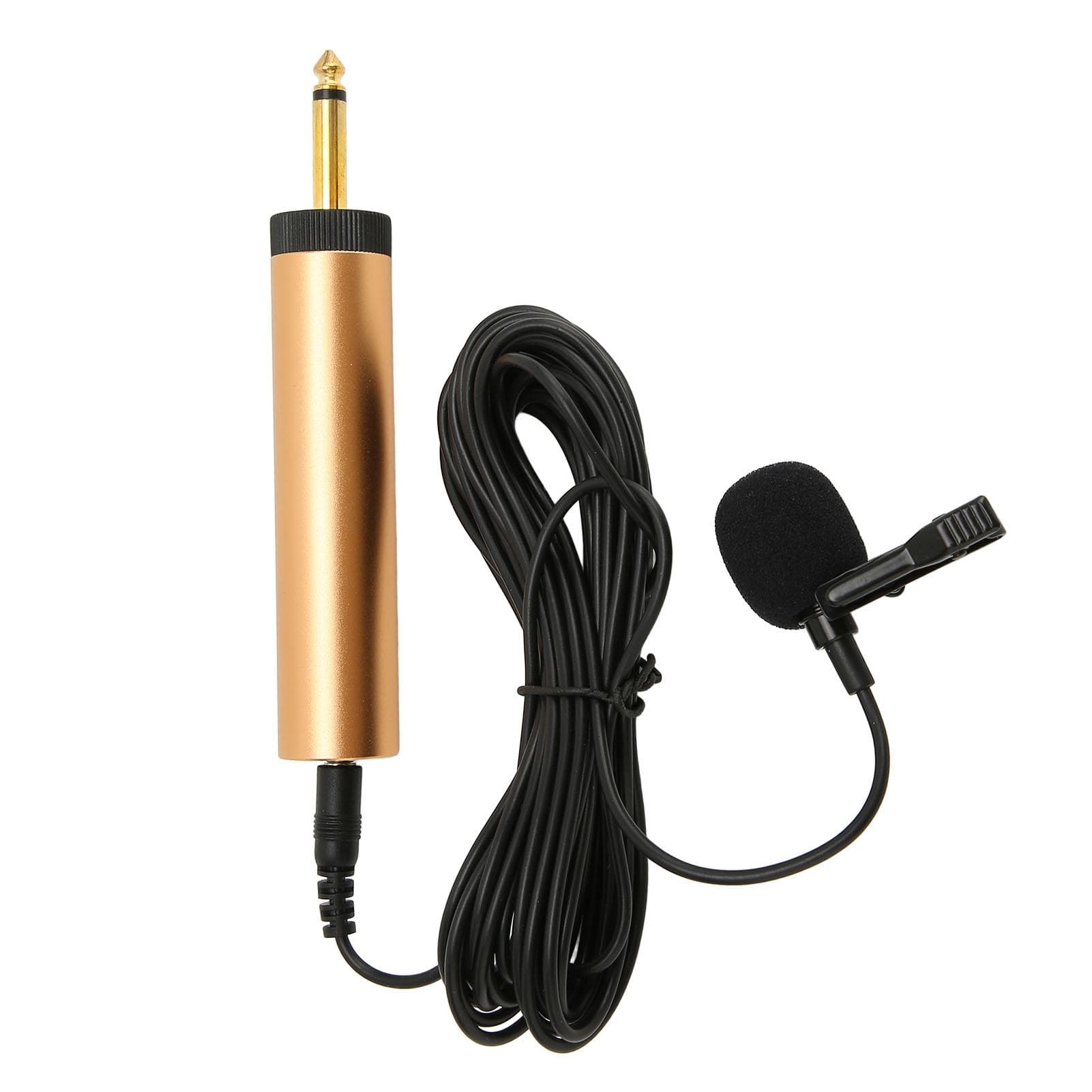 3.5mm Wired Lavalier Microphone 16.4ft Cable Portable Omnidirectional Condenser Clip On Lapel Mic