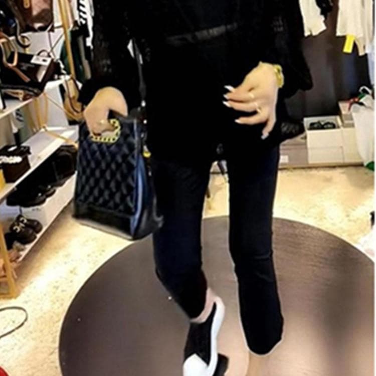 New High-waisted Outer Leggings for Spring, Summer and Autumn, Thin Nine-point Women's Trousers Stretch Nine-point Micro-flare Pants XXXL black