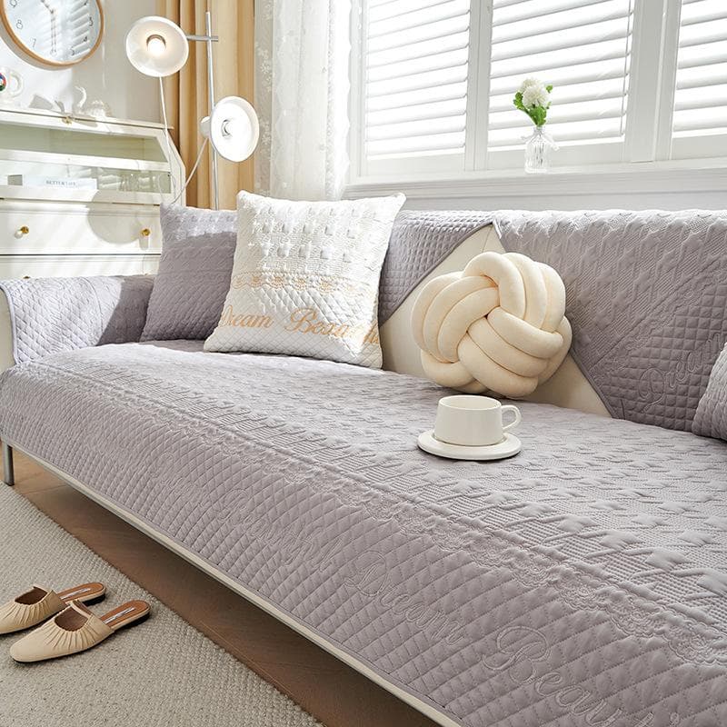 New Stripe Ice Silk Sofa Cushion Embroidered Sofa Cushion Skin Friendly Sofa Cushion Available Four Seasons Ice Silk Couch Cover 70x70cm 1pcs