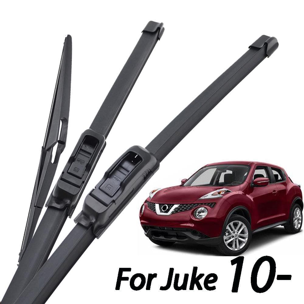 Front Rear Windscreen Wiper Blades Xukey 3Pcs  For Nissan Juke 2019 2018 2017 2016 2015 2014 2013 2012 2011 2010 22 14 12 22"+14"+12" black