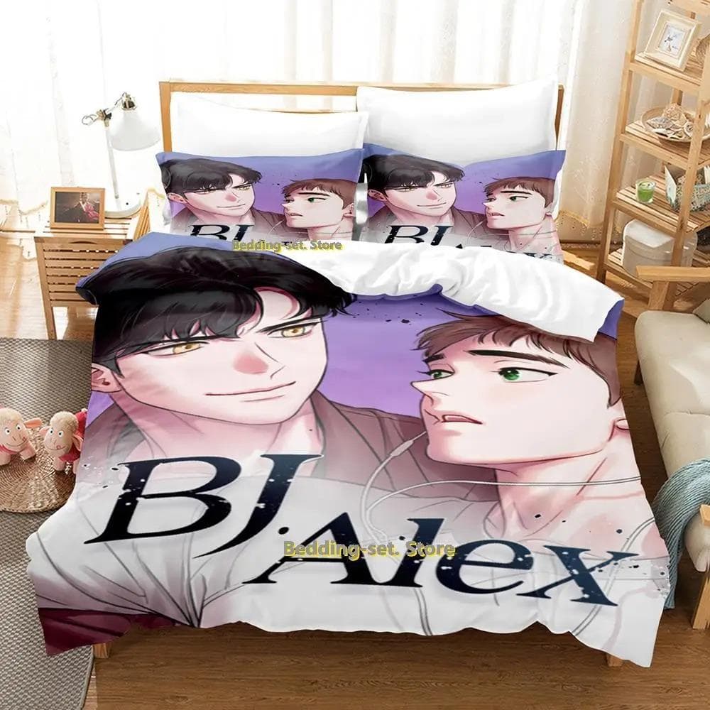 New Bj Alex Bedding Set Single Twin Full Queen King Size Bed Set Adult Kid Bedroom Duvetcover Sets 3D Print Anime Bed Sheet Set 70x133cm 2pcs