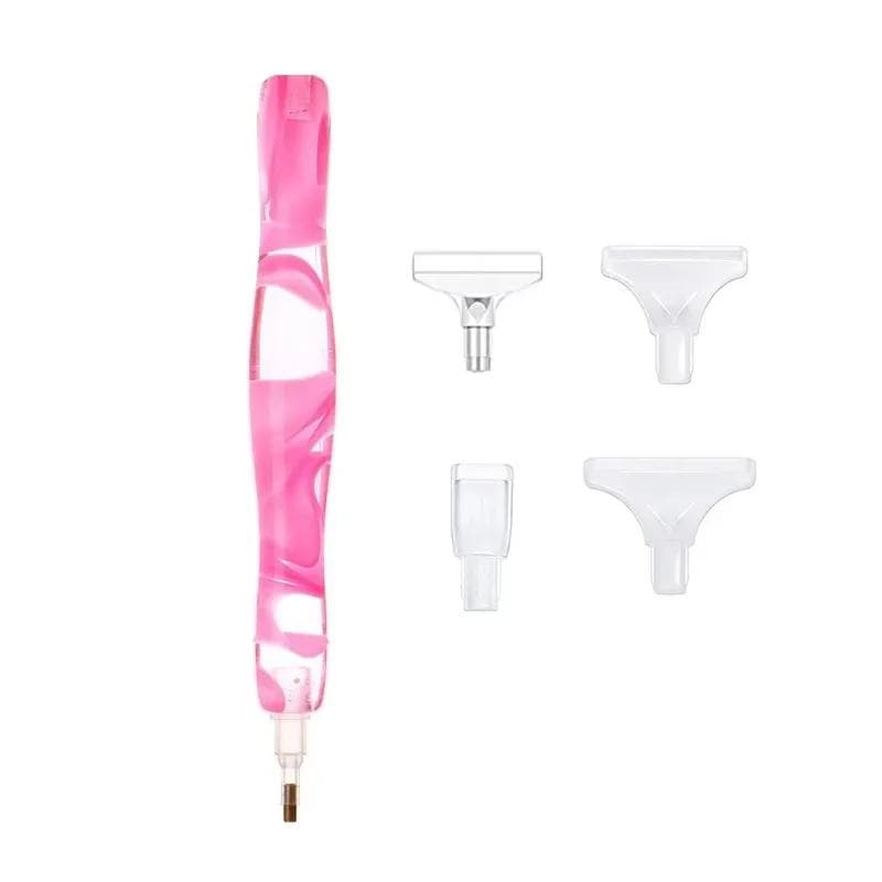 Diamond Painting Pen Resin Point Drill Pen Replaceable Metal Point Drill Pen Head Cross Stitch Diamond Painting Accessories pink
