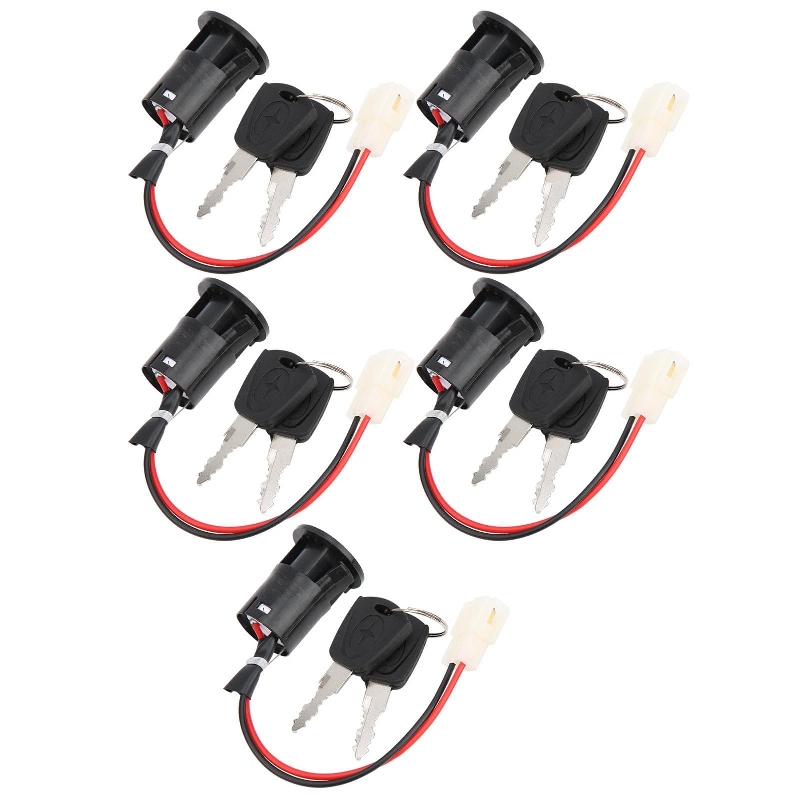 5Set Electric Scooter Power Lock Ignition Key Large Heads Electric Door Lock Two Cables