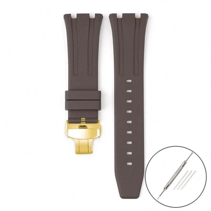 Fluoro Rubber Strap for Audemars Piguet Royal Oak 15400 15500 26331 Butterfly Buckle Men Soft FKM Replace Watch Band for AP 26mm 26mm