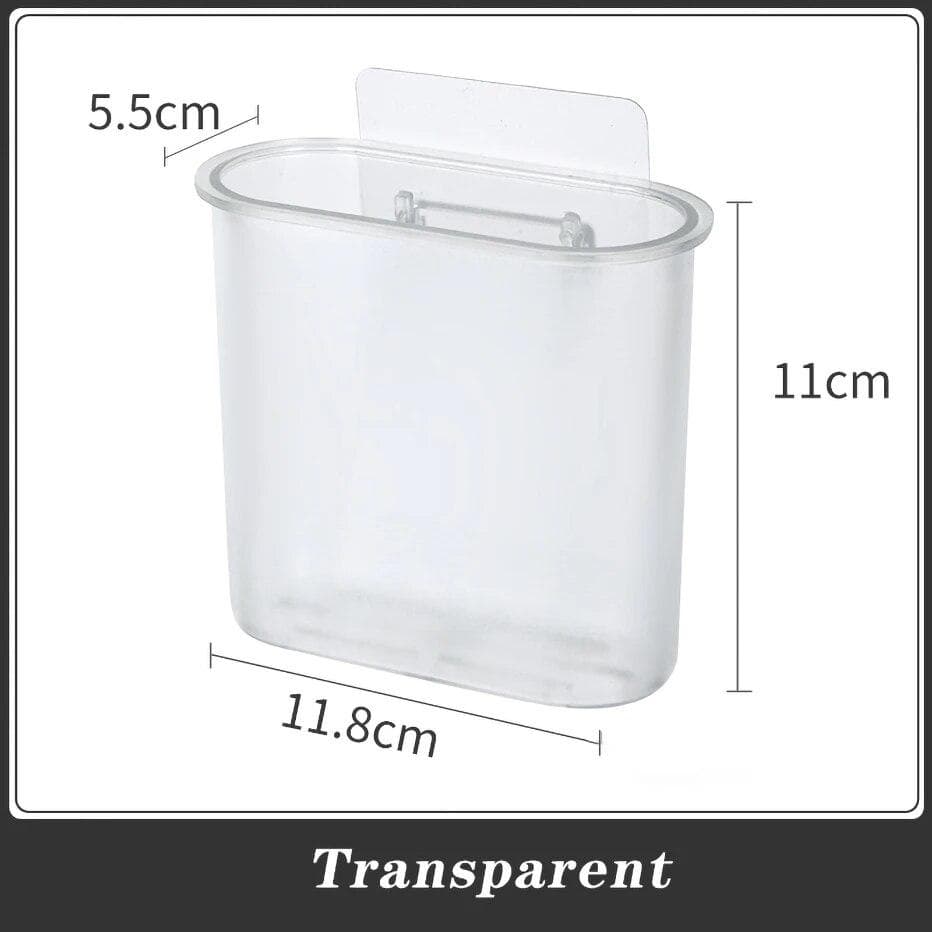 Bathroom Wall Mounted Toothbrush Toothpaste Holder Dental Cosmetic Storage Box Kitchen Chopsticks Spoon Storage Rack Organizer transparent