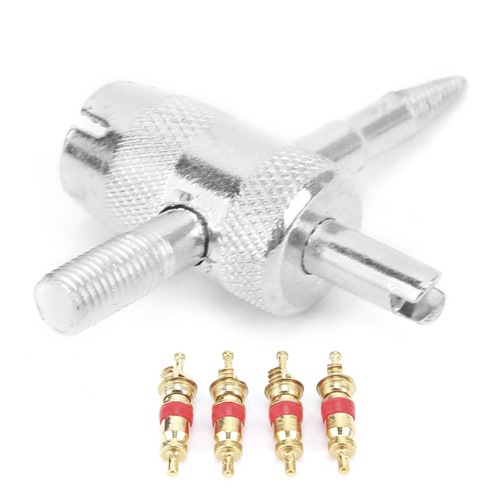 Valve Cores Tool Set with 4 in 1 Stem for Motorcycles Bicycles Electric Vehicles ATV