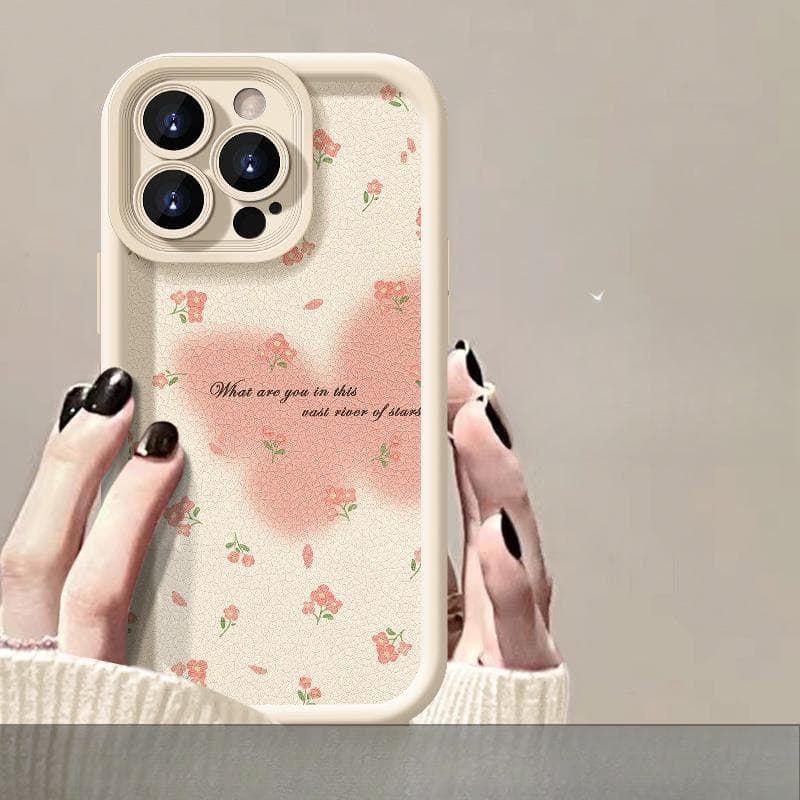 Applicable To Apple 15 Mobile Phone Case Iphone14/13promax Smudged Floral Bow 11/12 Lambskin Xr iPhone 6s Plus