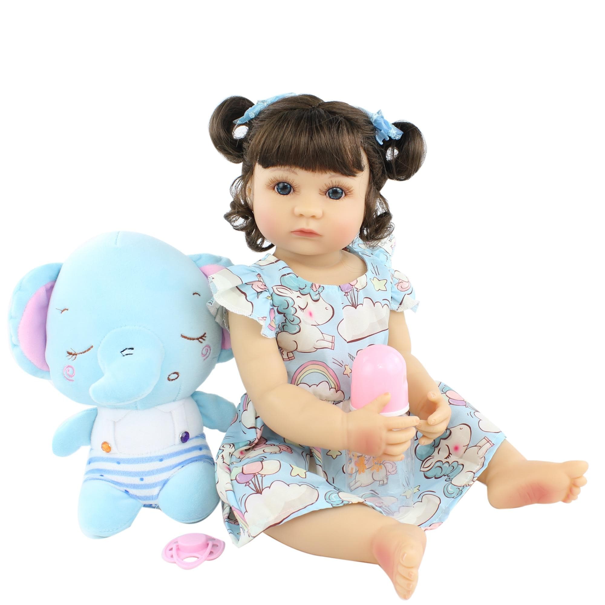 BZDOLL 22inch Doll Reborn Baby Doll for Girl Full Silicone Body Lifelike Newborn Bebe Alive Princess Toddler Toy Child Growth Partners Lovely-9
