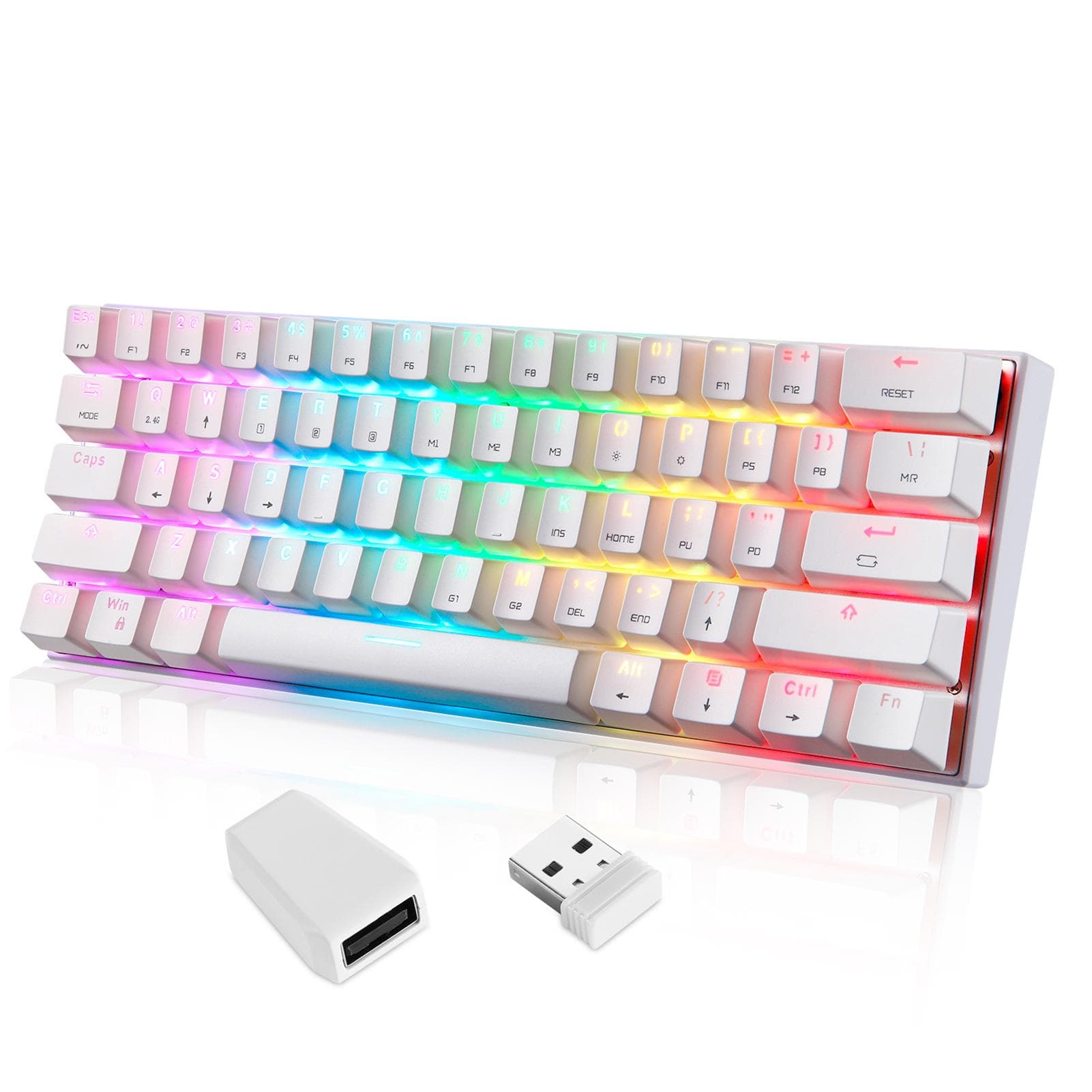 SK62 BT Wireless Gaming Mechanical Keyboard 61 Keys RGB Backlight Red Switch Macro Drive multicolour