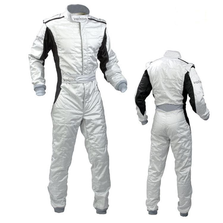 Waterproof Dune Buggy Kart Racing Off-road UTV Pull Drift Boys And Girls F1 One-piece Racing Suit L white