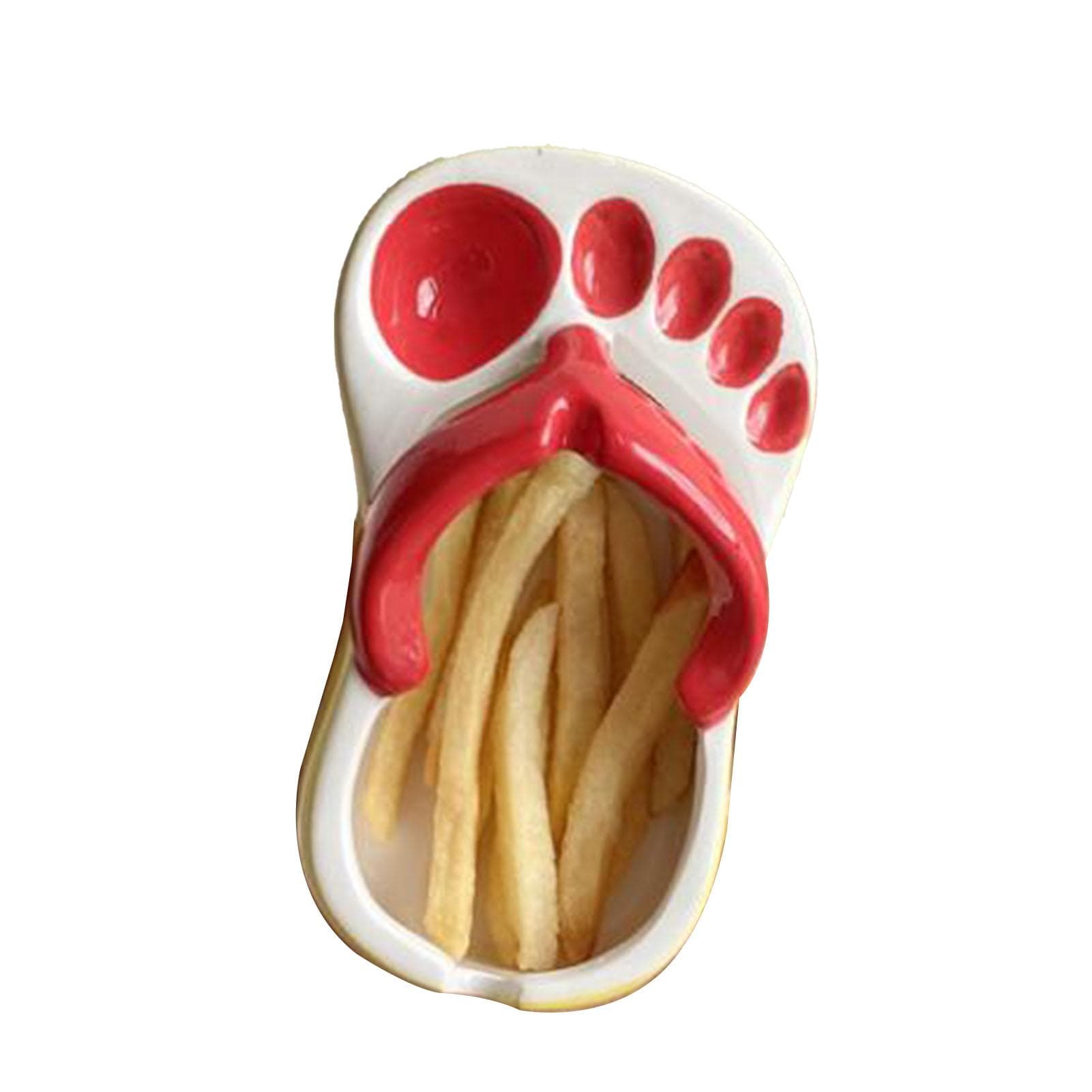 Ceramic French Fries Dish Cute Flip Flops French Fries Plate Cute Ceramic Bowl Flip Flops Shaped