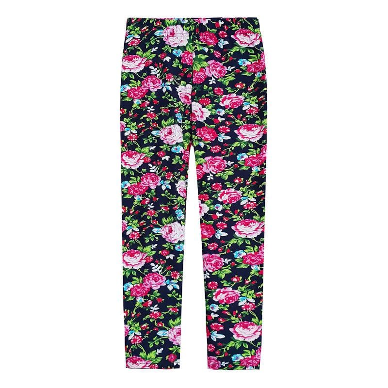 Children Pants Lovely Baby Girls Leggings Kids Pants Flower Floral Printed Elastic Long Trousers 120