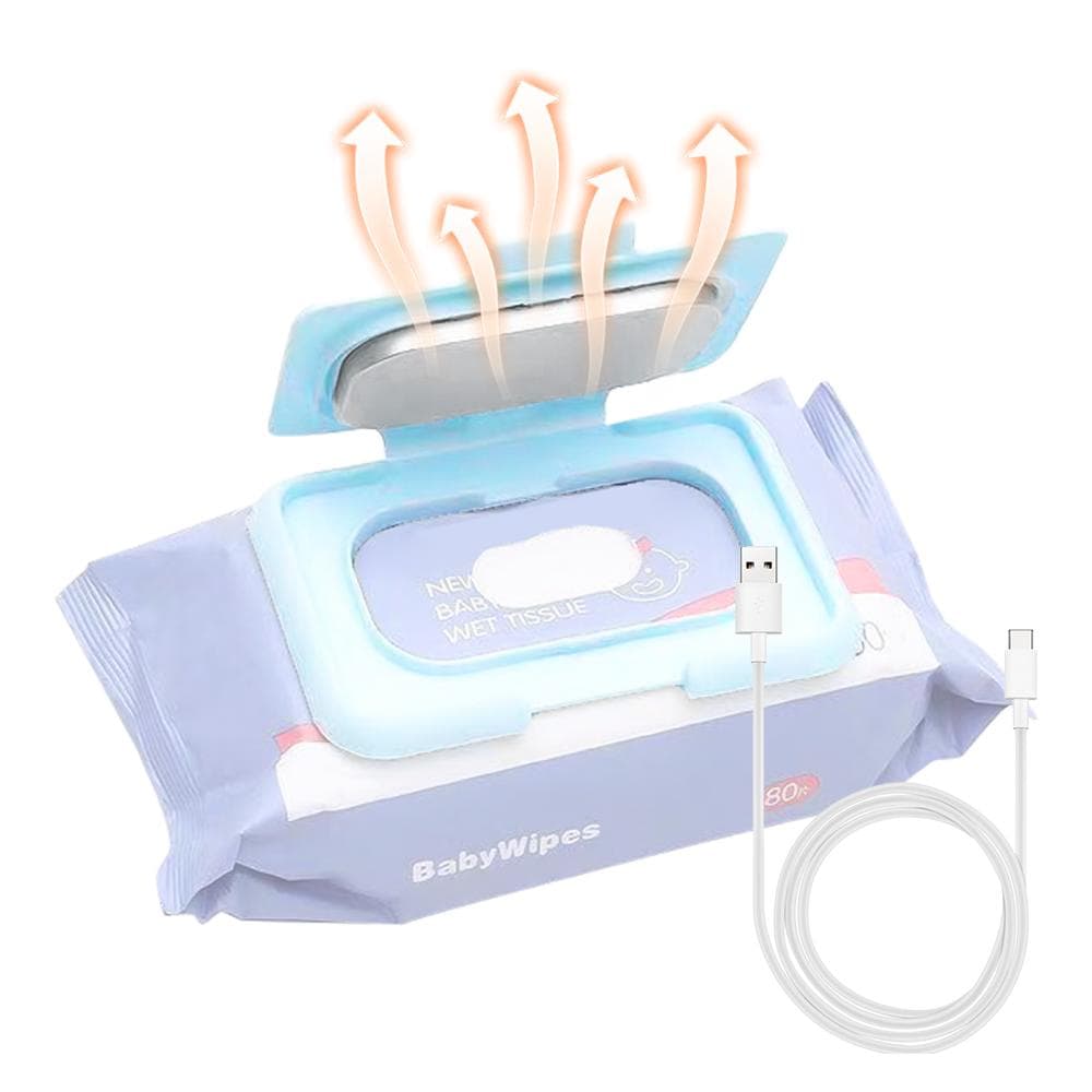 Baby Wipe Warmer Portable Baby Wet Wipes Warmer Heater USB Powered Perfect for Traveling blue