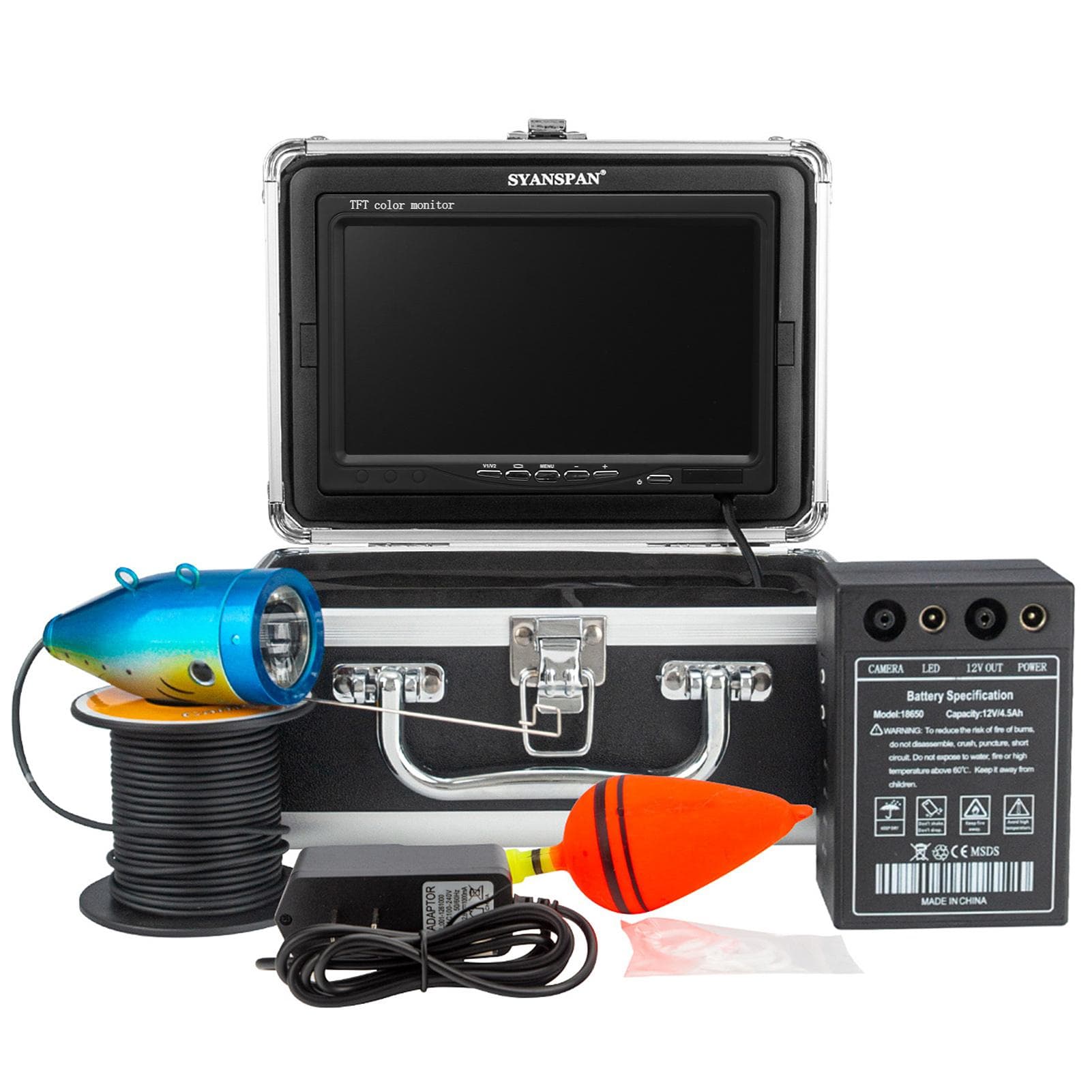 7 Inch 1200TVL Underwater Fishing Camera Fish Finder 12 Infrared LED Lamps for Ice Sea Fishing 15m