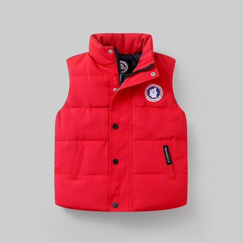 Big Goose Boys And Girls Down Vest White Duck Down Waistcoat Baby Student Vest 120cm red