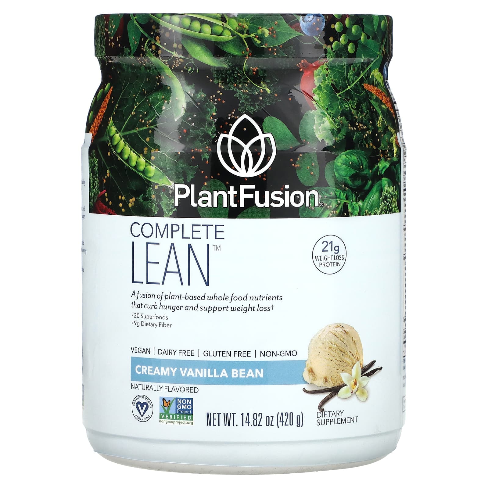 PlantFusion, Complete Lean, Creamy Vanilla Bean, 420 g (14.82 oz)
