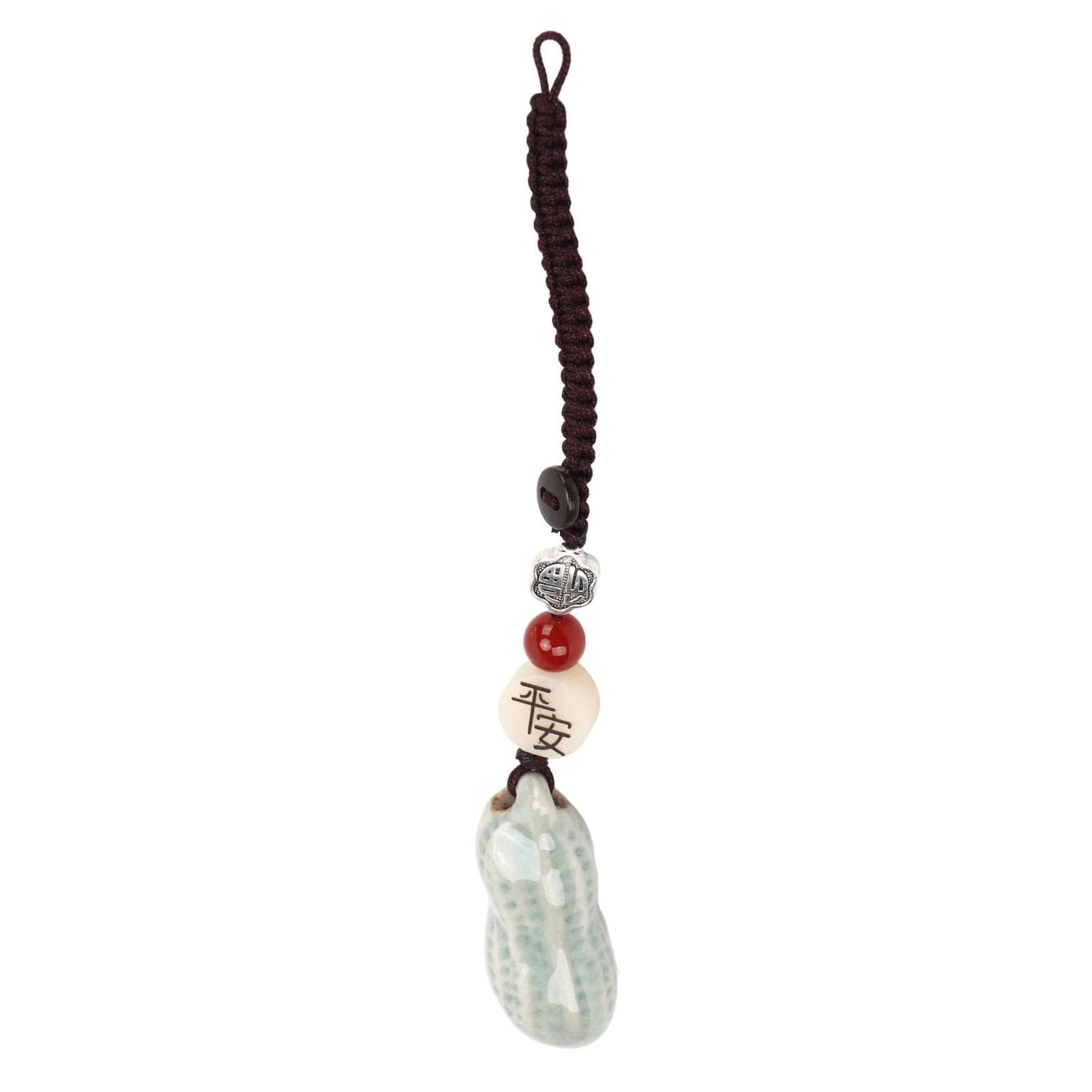 Peanut Keychain Porcelain Beads DIY Attractive Decorative Practical Cute Style Hanging Pendant for