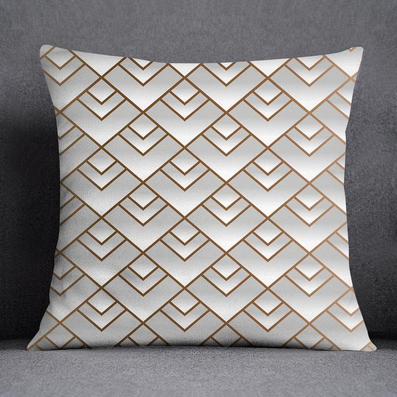 Geometric Leaves Flowers and Plants Series Pattern Home Decoration Pillowcase Square Pillowcase Home Office Decoration Cushion Cover 45-45cm