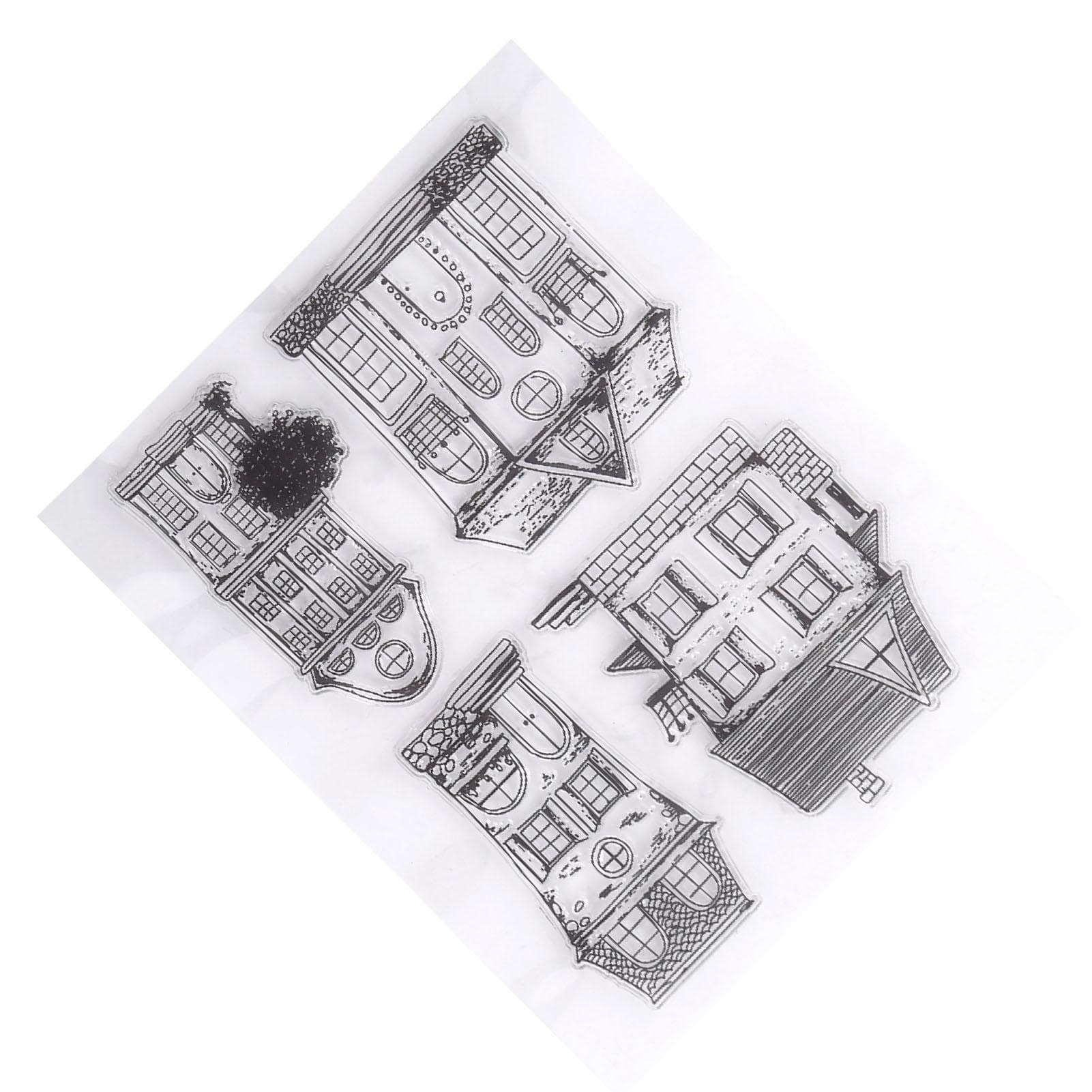 Scrapbook Photo Cards Rubber Stamp Clear Transparent Stamps House