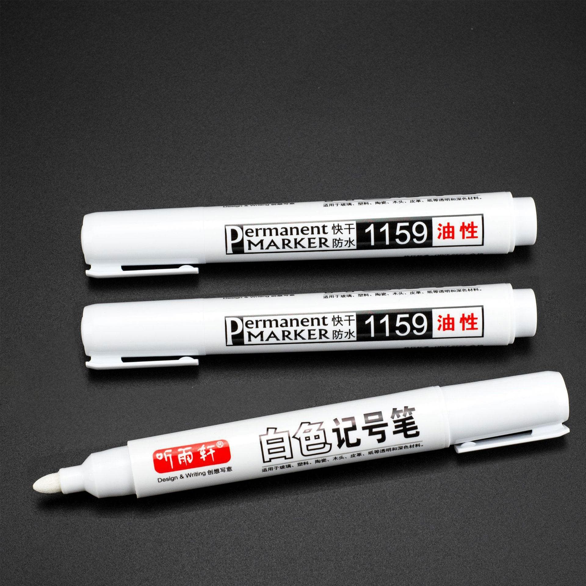2/3/4/5/10pcs For Metal White Marker Pen Oily Waterproof Plastic Gel Pen Writing Drawing Graffiti Pen Stationery Notebook 3pcs