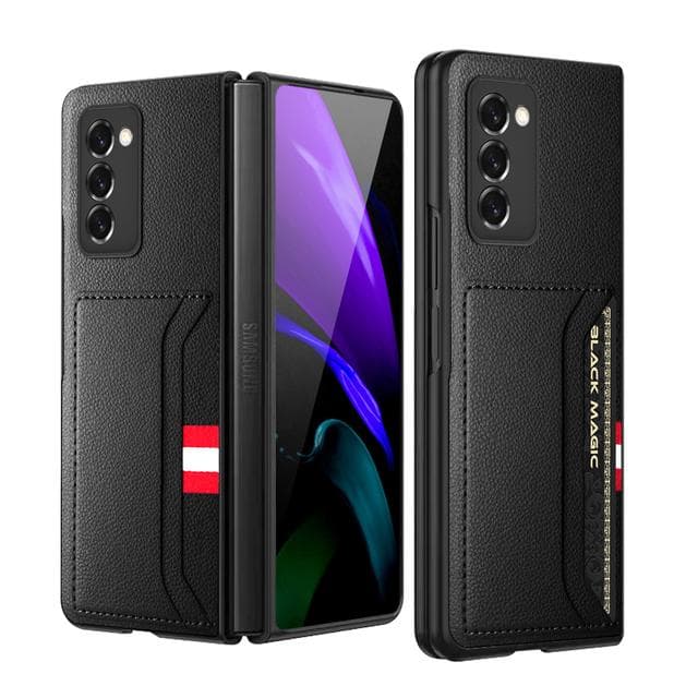 Slim Lightweight Leather Case For Samsung Galaxy Z Fold 2 4 Fold4 Fold2 5g Fold 3 Fold3 Shockproof Protective Cover for Galaxy Z Fold 4 black