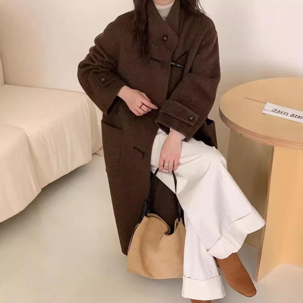 Autumn and Winter New Stand-up Collar Extended Long-haired Double-sided Woolen Coat Women's Coat M