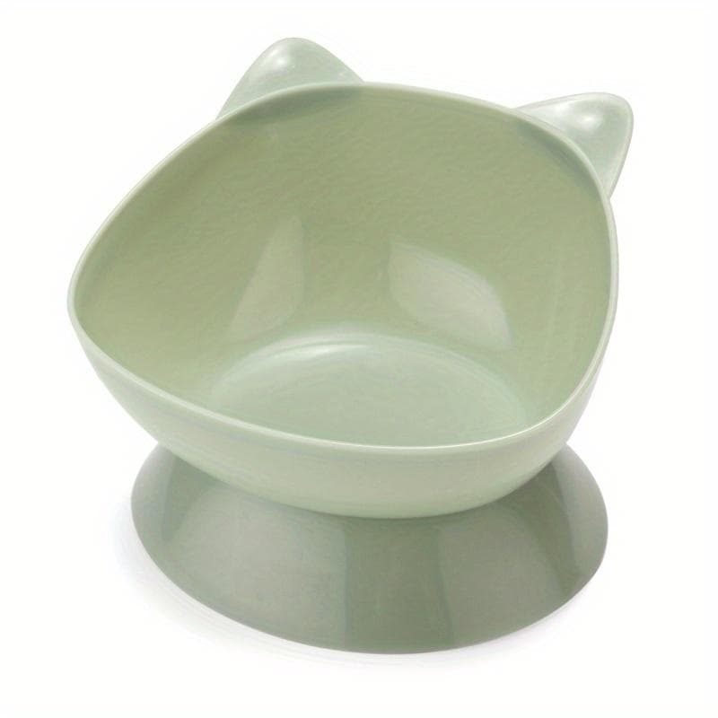 Cat Bowl High Pet Bowl Cervical Spine Protection Cat Food Bowl Feeding Basin green