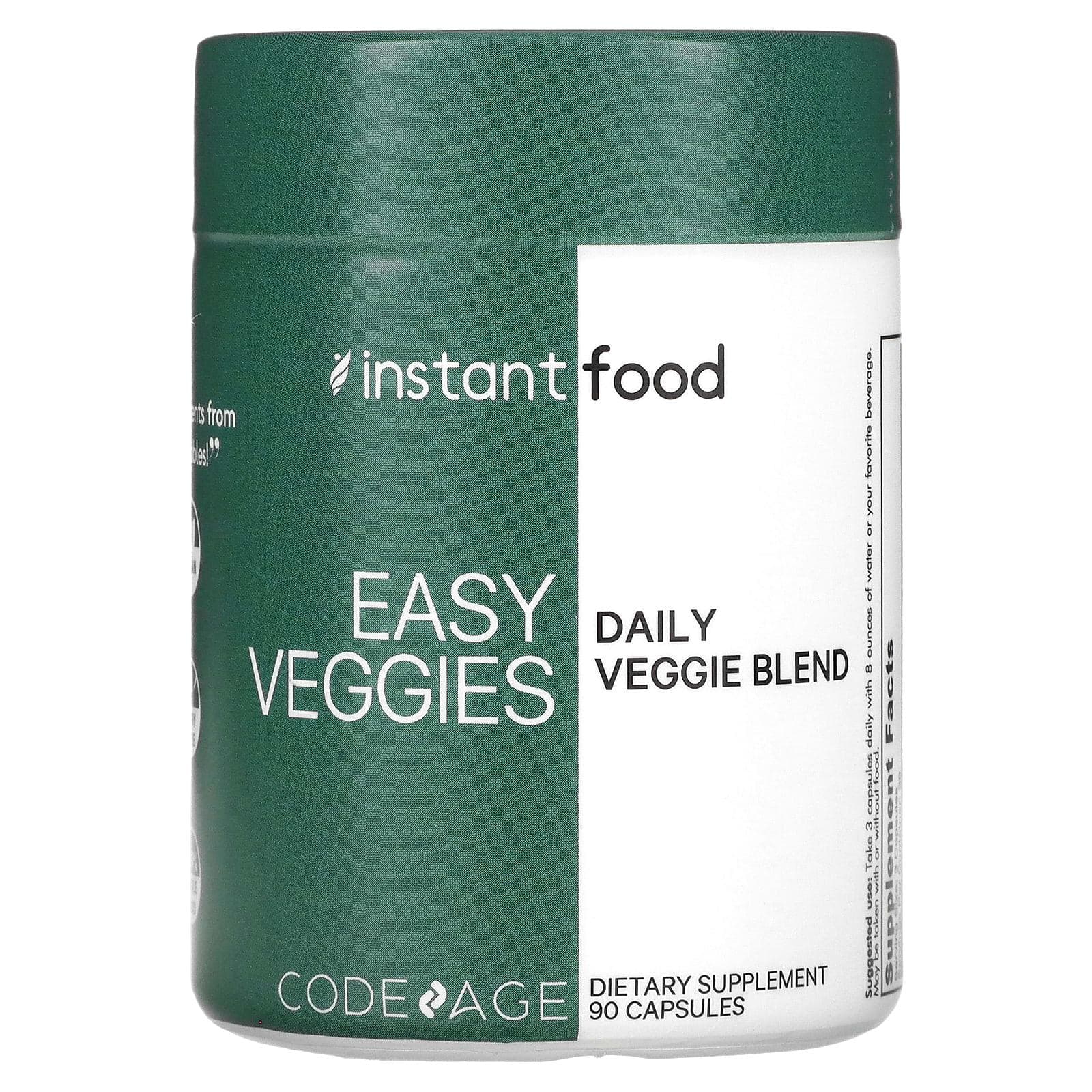 Codeage, instant food, easy veggie, daily veggie blend, 90 capsules