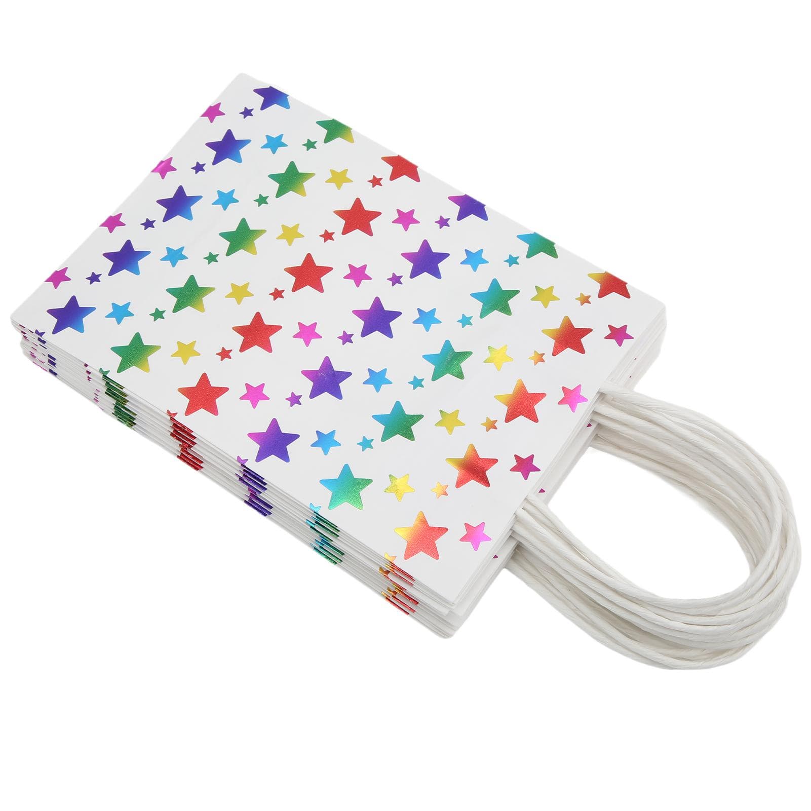10Pcs Gift Bags Five Pointed Star Pattern Strong Durable Paper Material Bright Colors Wide
