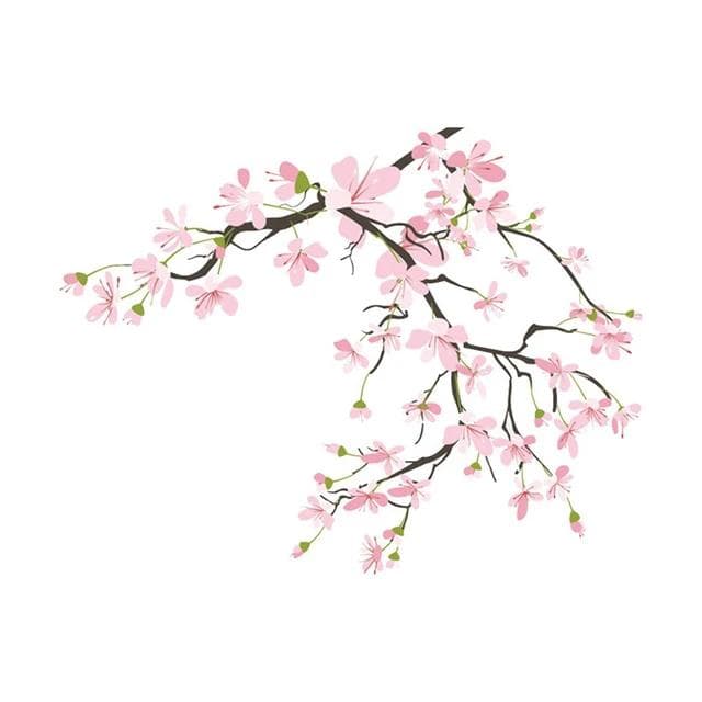 Cherry Blossom Car Stickers Helmet Camper Graffiti Creative Scratch-proof Window Decal J-15cm-Longest Side