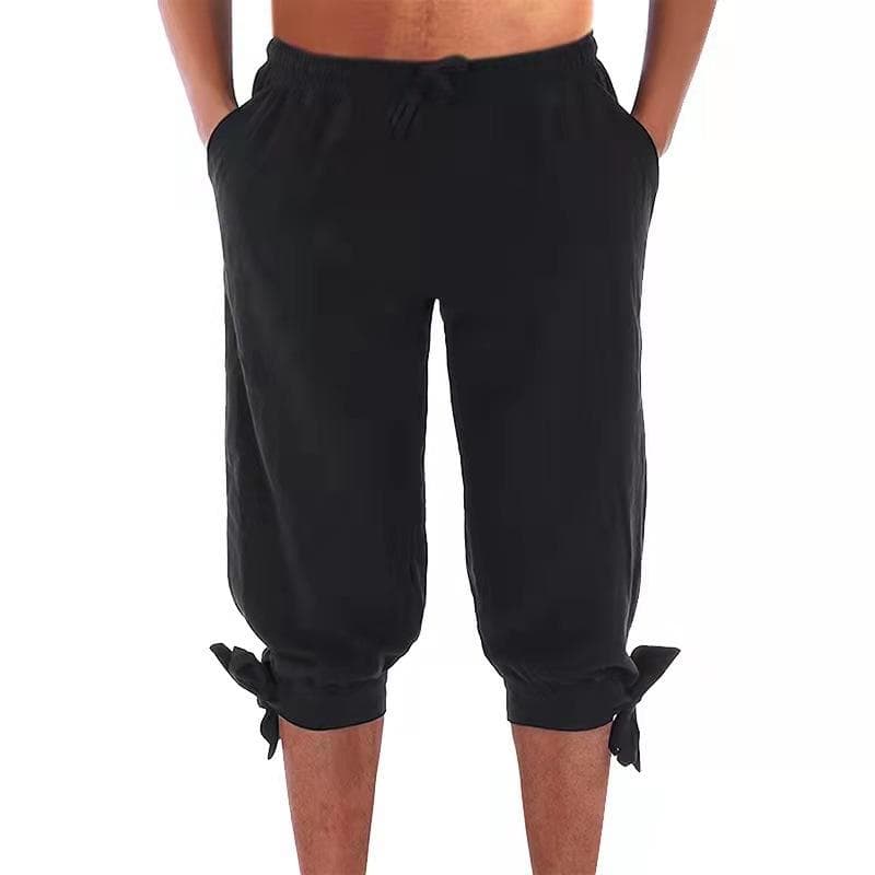 Victorian Men Short Breeches Riding Pants Cropped Pants Steampunk Colonial M black