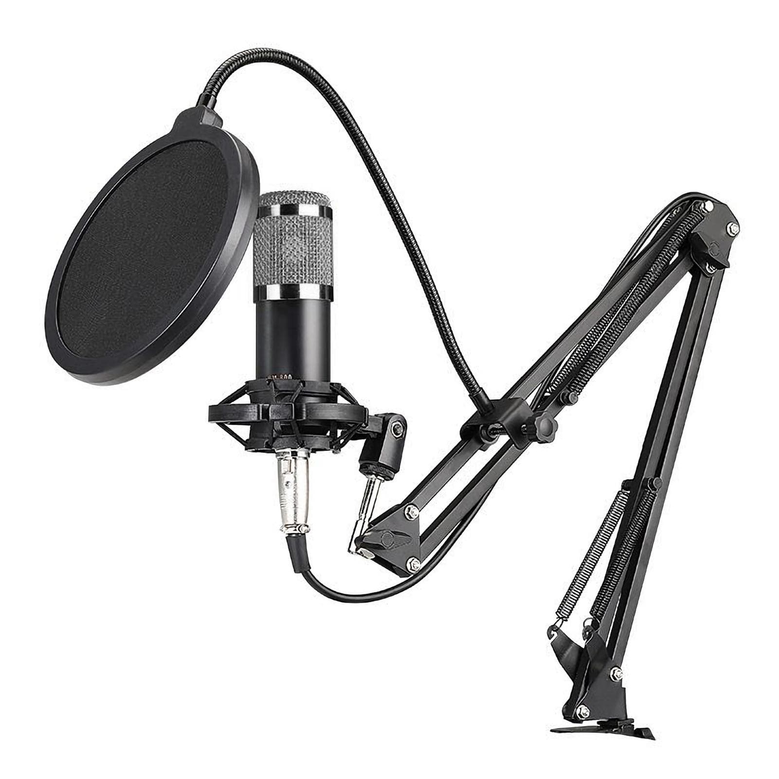 BM800 Professional Condenser Microphone Podcast Live Broadcast Equipment USB MIC Microfone Set silver