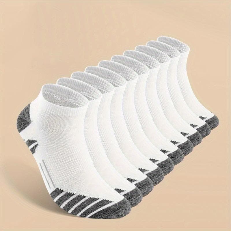 10 or 20 Pairs of Men's Odor-resistant, Sweat-absorbent, Low-cut Socks, Comfortable and Breathable for Daily and Outdoor Wear 5 pairs white