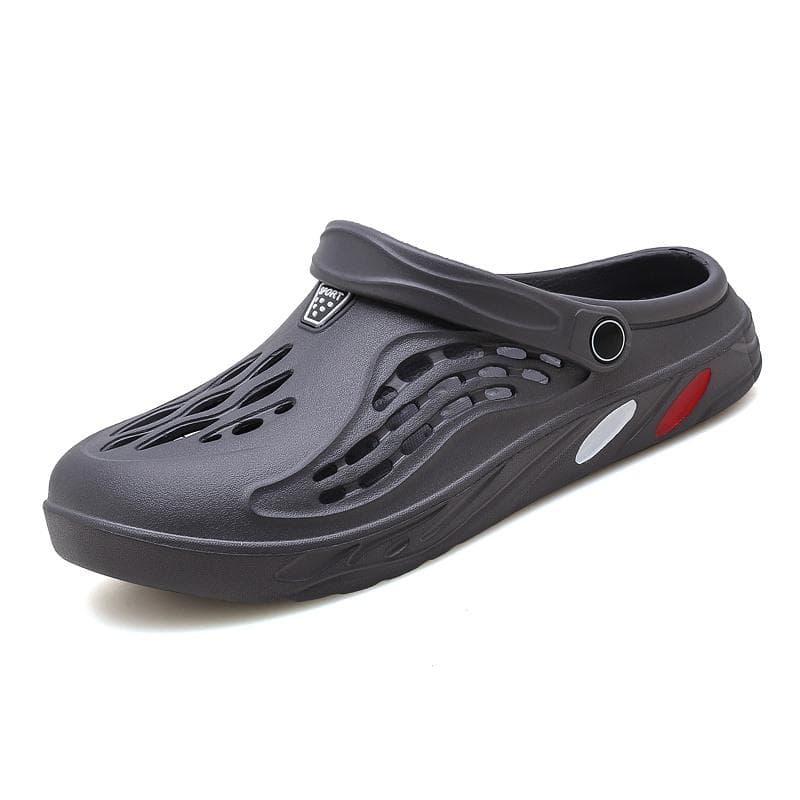 Men Summer Shoes Sandals Men's Holes Sandals Hollow Breathable Flip Flops Clogs Shoes Fashion Beach Slippers Big Size 49 36 dark grey