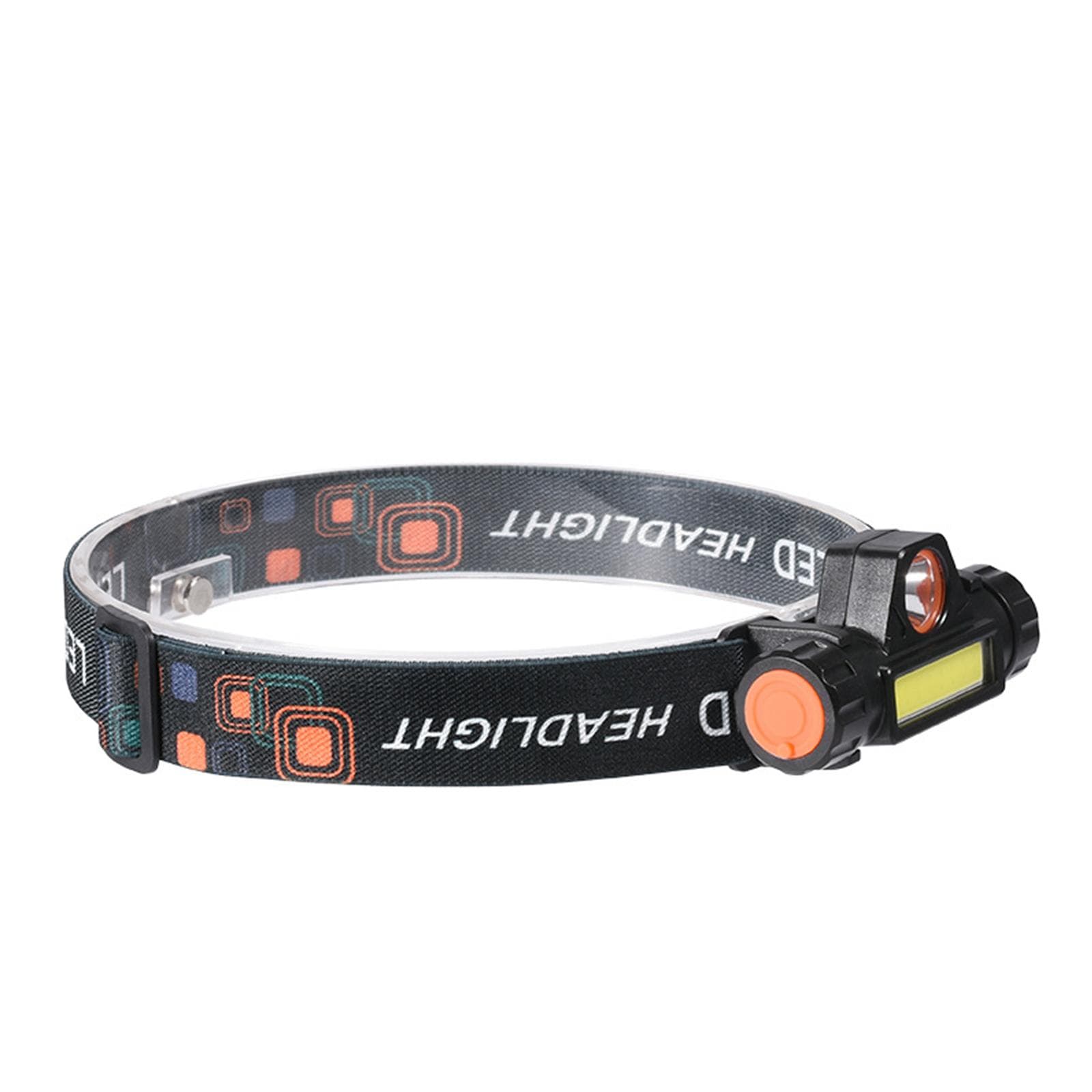 Q5+COB Bright Headlight Night Walking Headlamp Camping Hiking Head Lamp Rechargeable Outdoor Work black