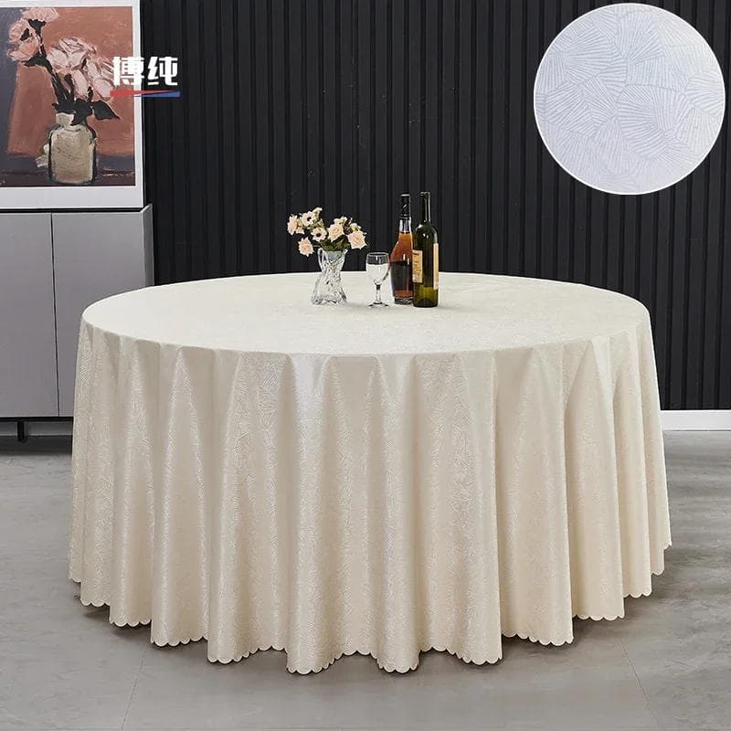 280cm Restaurant Hotel Table Cloth Waterproof and Oil Resistant High-end Wedding Tablecloth Large Circular Party Table Cloths 180cm Round