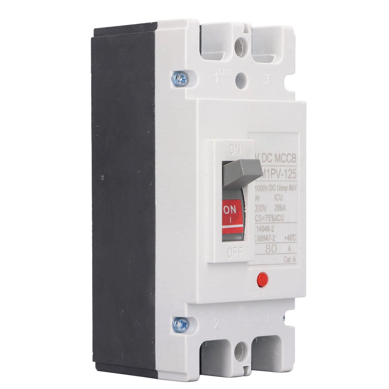 MCCB DC Solar Battery Protection Isolator Switch 2P Molded Case Circuit Breaker Switch 1000V 80A